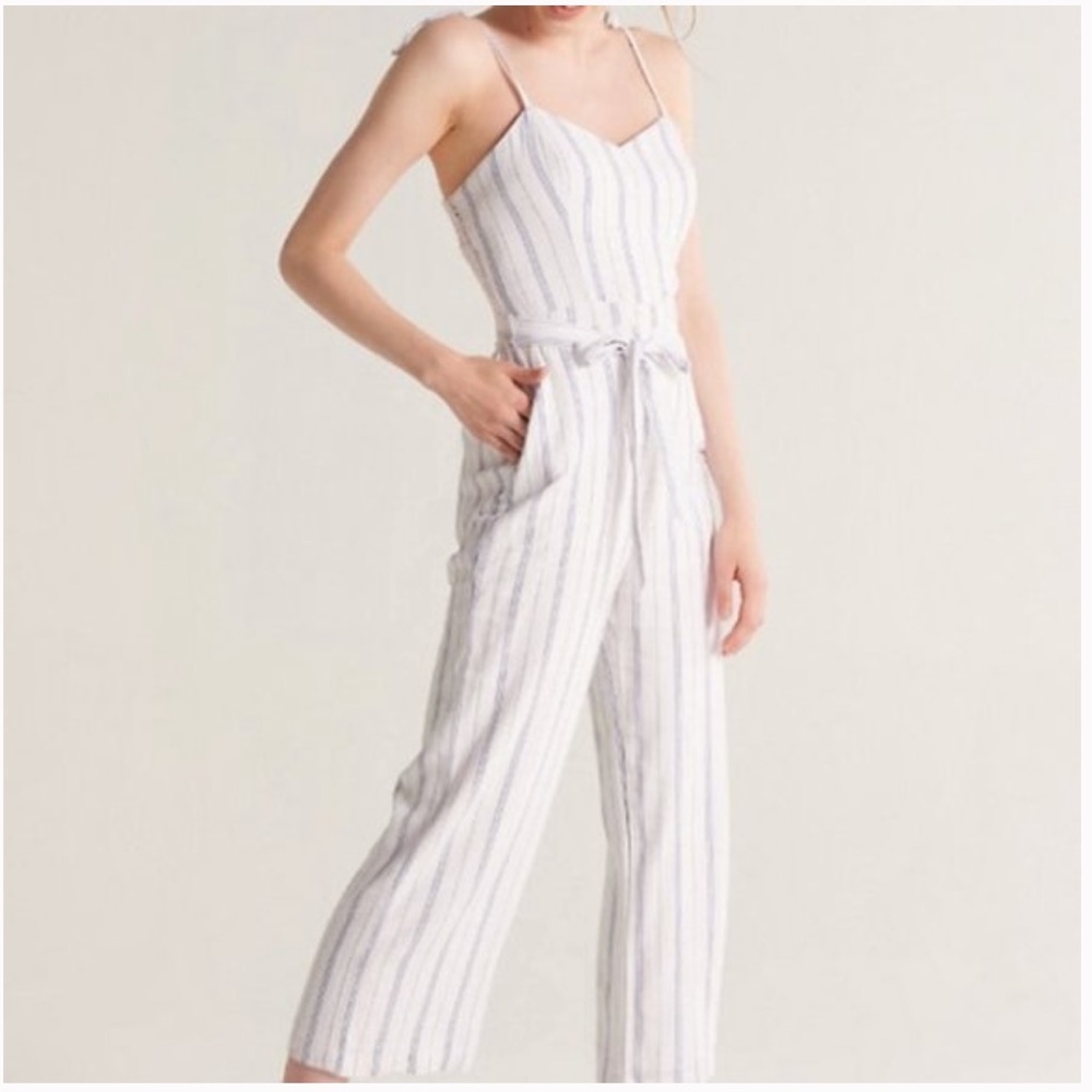 Abercrombie and Fitch white stripe jumpsuit